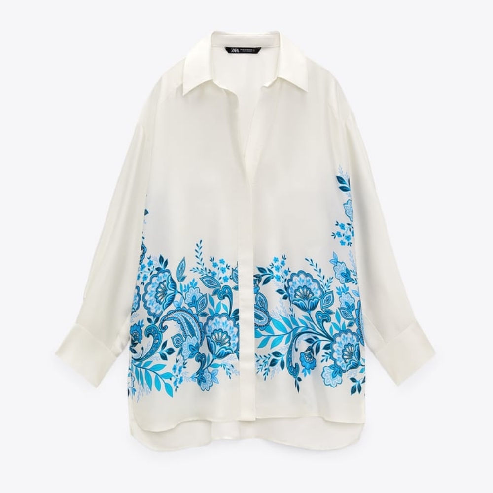 Zara Limited Edition Flowy Printed Shirt - Picture 5 of 11